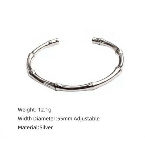 The Bamboo II Cuff Bracelet in 925 silver - Picture 4 of 8